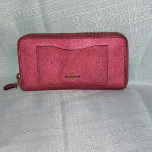 Metallic Pink Coach Wallet